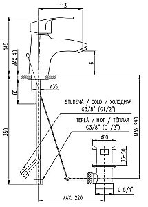 Смеситель для раковины RAV-Slezak KONGO K027.5 купить в интернет-магазине сантехники Sanbest