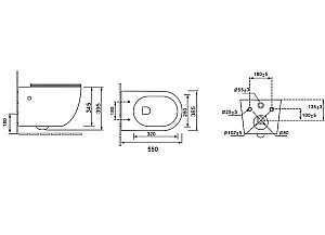Унитаз подвесной Grossman Color GR-4411GWLS безободковый, с крышкой микролифт, золото/с декором купить в интернет-магазине Sanbest