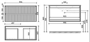 Тумба с раковиной Sancos SNOB R SNR100CE 100 Beige Soft для ванной в интернет-магазине Sanbest