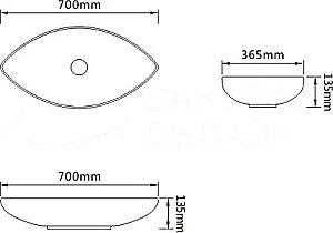 Раковина накладная SantiLine 55 SL-1078 белая купить в интернет-магазине Sanbest