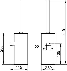 Ершик для туалета KEUCO MOLL 12769010101 хром/антрацит купить в интернет-магазине сантехники Sanbest