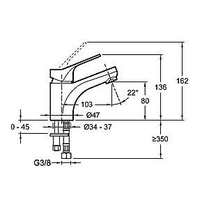 Cмеситель для раковины Jacob Delafon Brive E75762-4-CP хром купить в интернет-магазине сантехники Sanbest