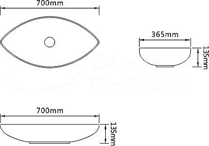 Раковина накладная SantiLine 55 SL-1078 белая купить в интернет-магазине Sanbest