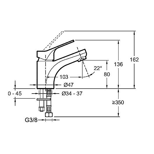 Cмеситель для раковины Jacob Delafon Brive E75762-4-CP хром купить в интернет-магазине сантехники Sanbest