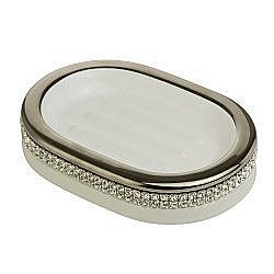 Мыльница Migliore Dubai 28456 белая керамика/платина-swarovski купить в интернет-магазине сантехники Sanbest