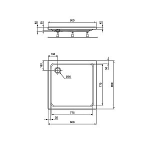 Душевой поддон Ideal Standard Hotline K276701 90x90 купить в интернет-магазине Sanbest