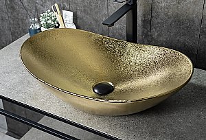 Раковина накладная Gid Lago 61 Gd9811 53340 золото купить в интернет-магазине Sanbest