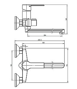 Смеситель для ванны Rush Madeira MA3245-51 хром купить в интернет-магазине сантехники Sanbest