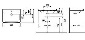 Раковина на полупьедестале Jika Cubito 65 купить в интернет-магазине Sanbest