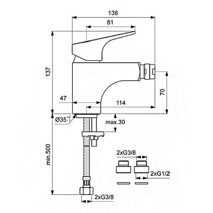 Смеситель для биде Vidima Некст BA369AA купить в интернет-магазине сантехники Sanbest