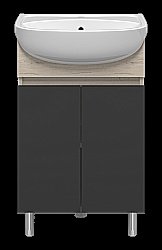 Тумба под раковину Misty Поло - 50 О-Пол07060-0142ДП светлое дерево/графит купить в интернет-магазине сантехники Sanbest