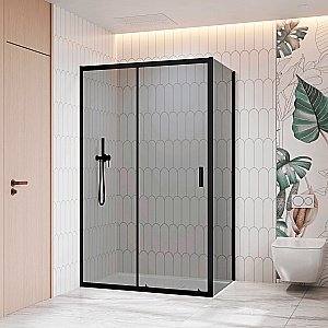 Душевой уголок RGW Classic CL-133B (CL-13B + Z-03B) 140х80 060913348-34 стекло тонированное/профиль черный купить в интернет-магазине Sanbest