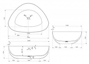 Ванна из искусственного камня ABBER Stein AS9608 180х130 белая матовая купить в интернет-магазине Sanbest