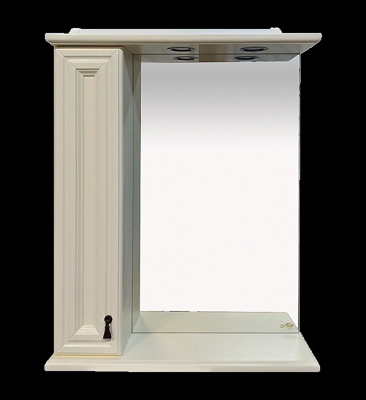 Зеркало со шкафом Misty Лувр 65 Слоновая кость в ванную от интернет-магазине сантехники Sanbest