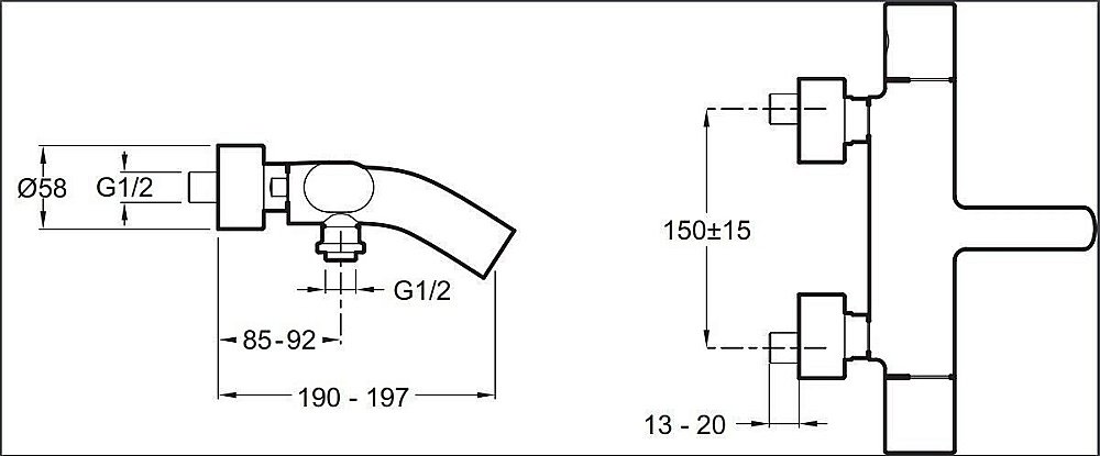 Смеситель для ванны и душа Jacob Delafon TALAN E10105RU-CP купить в интернет-магазине сантехники Sanbest