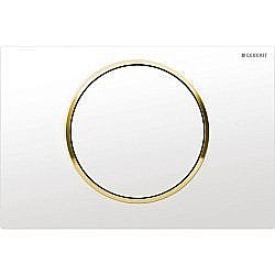 Кнопка для инсталляции Geberit Sigma 10 белая/золото купить в интернет-магазине сантехники Sanbest