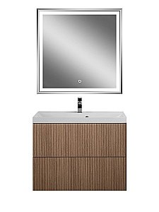 Тумба с раковиной Art&Max AM-Verona-Push-700-2C-SO-KV/AM-LAV-700-MR-FА Kadena Wood для ванной в интернет-магазине Sanbest