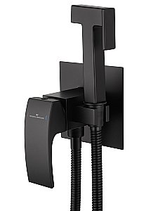 Смеситель с гигиеническим душем встраиваемый WONZON & WOGHAND FIT, Черный матовый (WW- 88829009-MB) купить в интернет-магазине сантехники Sanbest