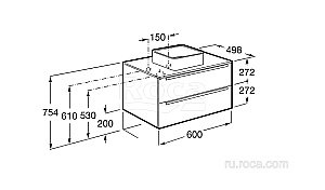 Тумба с раковиной Roca Inspira 851079806 60 белый глянец для ванной в интернет-магазине Sanbest