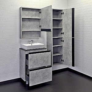 Тумба с раковиной Comforty Эдинбург 00-00004763 60 бетон светлый для ванной в интернет-магазине Sanbest