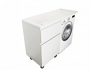 Тумба с раковиной Эстет Dallas Luxe 130 напольная 2 ящика, белая для ванной в интернет-магазине Sanbest