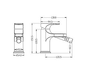 Смеситель для биде Boheme Spectre 456-MG золото матовое купить в интернет-магазине сантехники Sanbest
