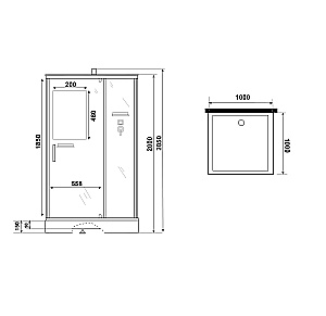 Душевая кабина Niagara Standart ST100/15Q/BL/BK 100х100 без крыши, профиль черный матовый/стекло прозрачное купить в интернет-магазине Sanbest