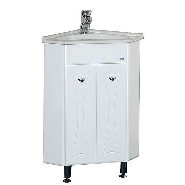 Тумба с раковиной напольная Misty Лотос 58 белая для ванной в интернет-магазине Sanbest