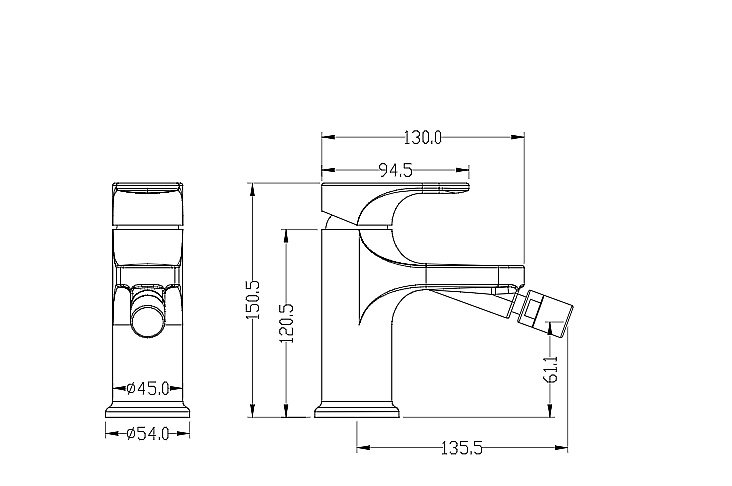 Смеситель для биде Boheme Spectre 456-MG золото матовое купить в интернет-магазине сантехники Sanbest