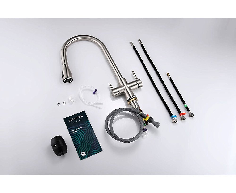 Смеситель для кухни Paulmark Lange La214212-BS брашированная сталь купить в интернет-магазине сантехники Sanbest