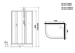 Душевая кабина Niagara Classic NG-3312-14BKT 120х80 купить в интернет-магазине Sanbest