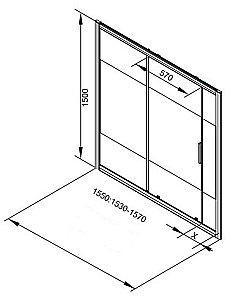 Шторка для ванны Aquanet Practic AE10-B-155H150U-CP 155 прозрачное стекло/шелкография купить в интернет-магазине Sanbest