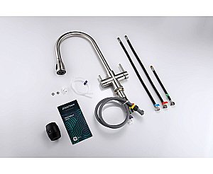 Смеситель для кухни Paulmark Lange La214212-BS брашированная сталь купить в интернет-магазине сантехники Sanbest