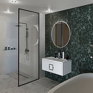 Тумба с раковиной LA FENICE Cubo Bianca 80 белая/ручка черная для ванной в интернет-магазине Sanbest