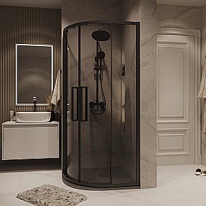 Душевой уголок Grossman Cosmo 301.K33.02.8080.21.10 80x80 стекло тонированное/профиль черный матовый купить в интернет-магазине Sanbest