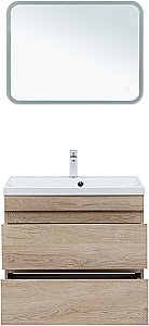 Тумба с раковиной Aquanet Нота New 334198 75 дуб светлый для ванной в интернет-магазине Sanbest
