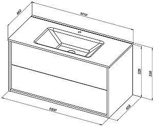 Тумба с раковиной Aquanet Lino 287545 100 (Flat) дуб веллингтон для ванной в интернет-магазине Sanbest