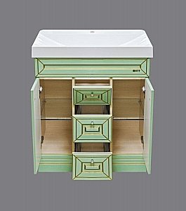 Тумба с раковиной напольная Misty Vena 75 салатовая/ патина для ванной в интернет-магазине Sanbest