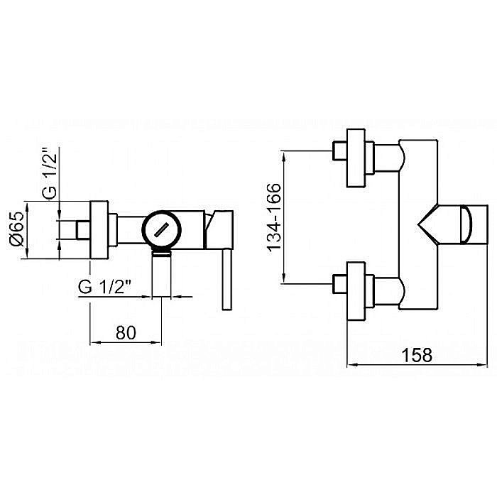 Смеситель для душа Webert Elio EL870102015 купить в интернет-магазине сантехники Sanbest