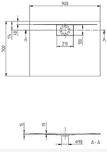 Душевой поддон Villeroy&Boch Architectura UDA9070ARA215V-01 90x70 альпийский белый купить в интернет-магазине Sanbest