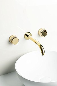 Смеситель для раковины Boheme AURA 152-2-G-A золото купить в интернет-магазине сантехники Sanbest