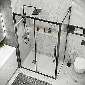 Душевой уголок Grossman Cosmo 130х100 120.K33.02.1310.42.00 стекло прозрачное/профиль графит сатин купить в интернет-магазине Sanbest