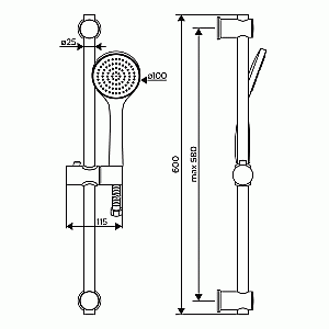 Душевой гарнитур Dorff Comfort D0108000WH белый матовый купить в интернет-магазине сантехники Sanbest