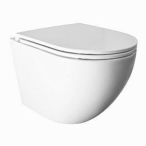 Унитаз подвесной Azario Pro PRO-0001 UQ3 белый, безободковый, с крышкой микролифт, слив торнадо купить в интернет-магазине Sanbest