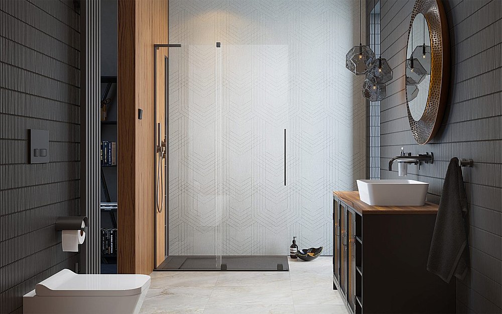 Душевое ограждение Radaway Furo SL Brushed GunMetal Walk-in 110 10306588-92-01 стекло прозрачное/профиль брашированная оружейная сталь купить в интернет-магазине Sanbest