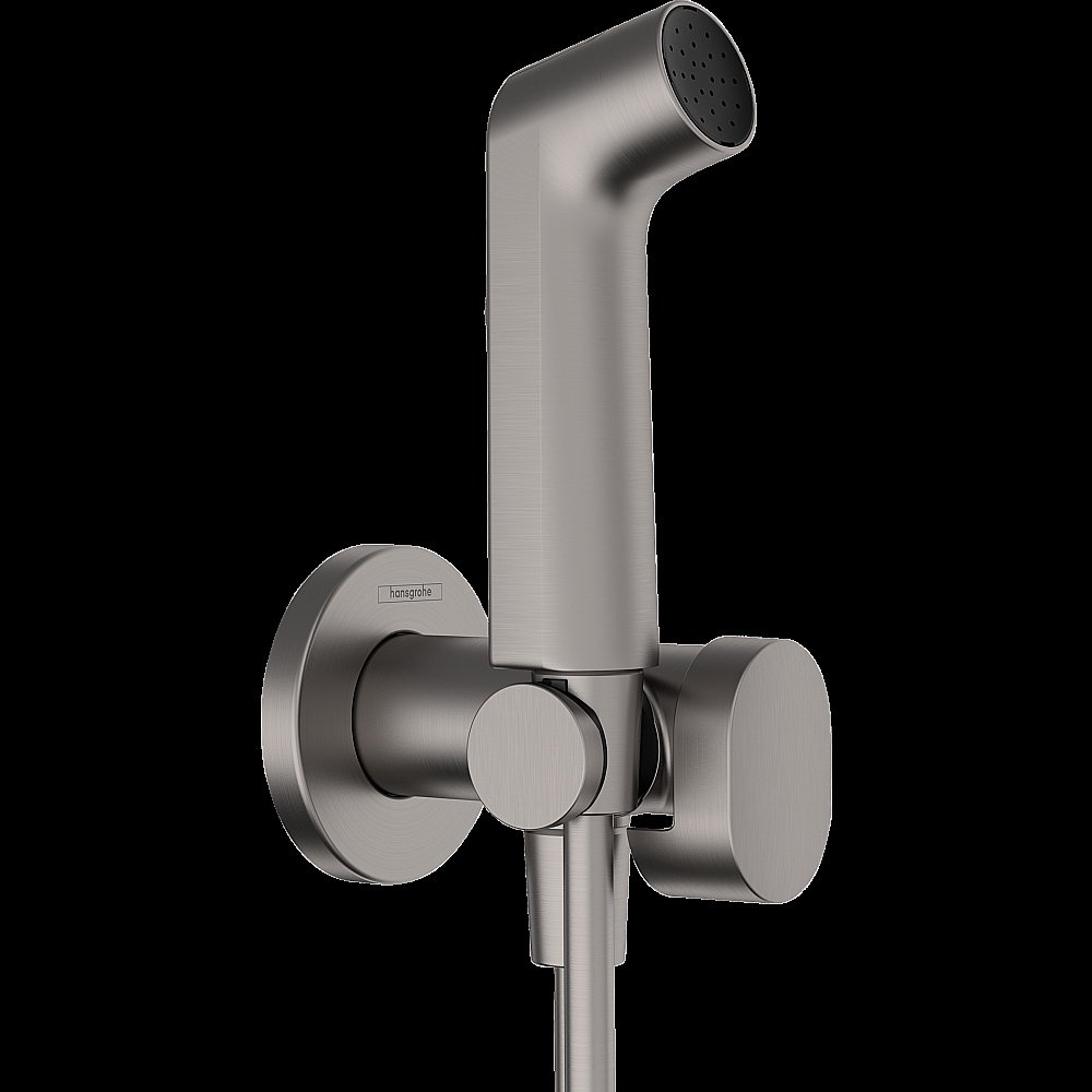 Гигиенический душ Hansgrohe EcoSmart 29232340 шлифованный черный хром купить в интернет-магазине сантехники Sanbest