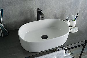 Раковина накладная Gid Lago 56  N9025 51111 белая купить в интернет-магазине Sanbest