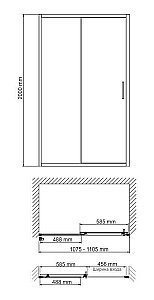 Душевая дверь WasserKRAFT Main 41S 110 купить в интернет-магазине Sanbest