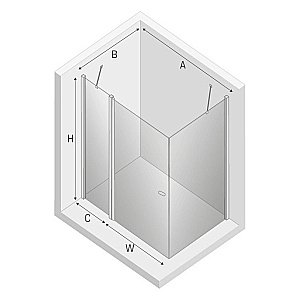 Душевой уголок NEW TRENDY NEW SOLEO BLACK K-0684 100x120 стекло прозрачное/профиль черный купить в интернет-магазине Sanbest