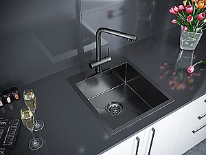 Мойка кухонная Paulmark FAVOR PM214551-GM вороненая сталь купить в интернет-магазине сантехники Sanbest